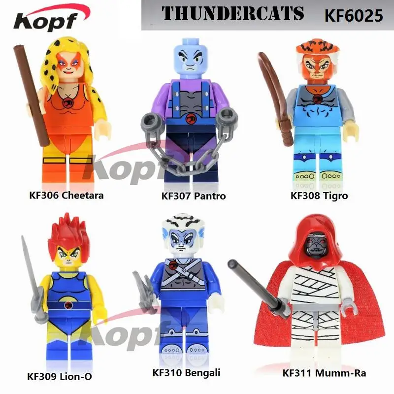 

Single Sale Super Heroes American TV Movie Thundercats Cheetara Pantro Tigro Lion-O Bengali Building Blocks Children Toys KF6025