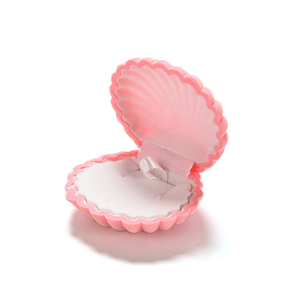 Симпатичные Shell Velvet Подарочная коробка кулон ювелирные кольца футляр для сережек Дисплей случае высокого качества