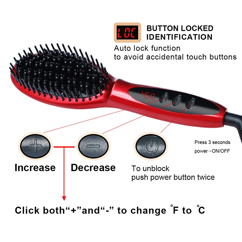 Быстрый выпрямитель для волос, расческа для волос, ЖК-щетка для волос, электрическая щетка, расческа, Утюги, авто прямые волосы, расческа, щетка