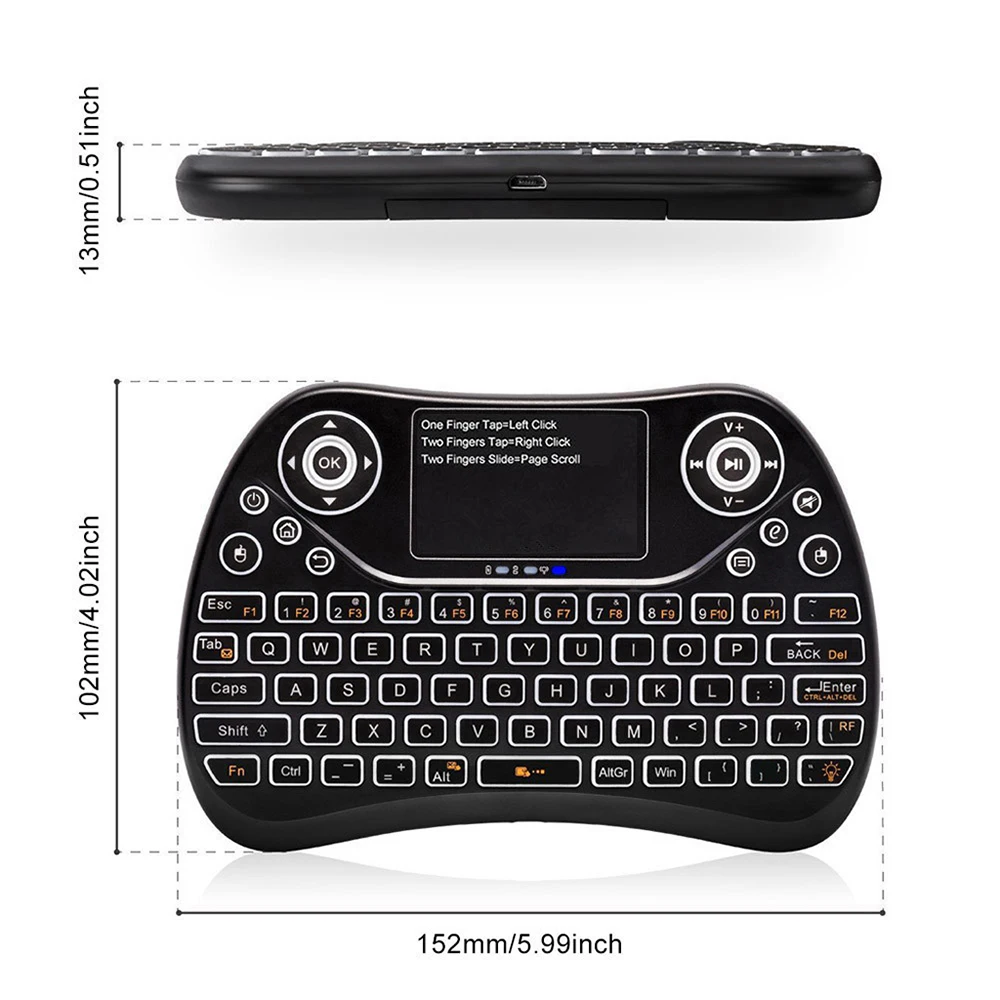 2 в 1 Мини Беспроводная клавиатура Air mouse с тачпадом для Smart tv для samsung LG Android tv Box PC ноутбук HTPC игровая клавиатура