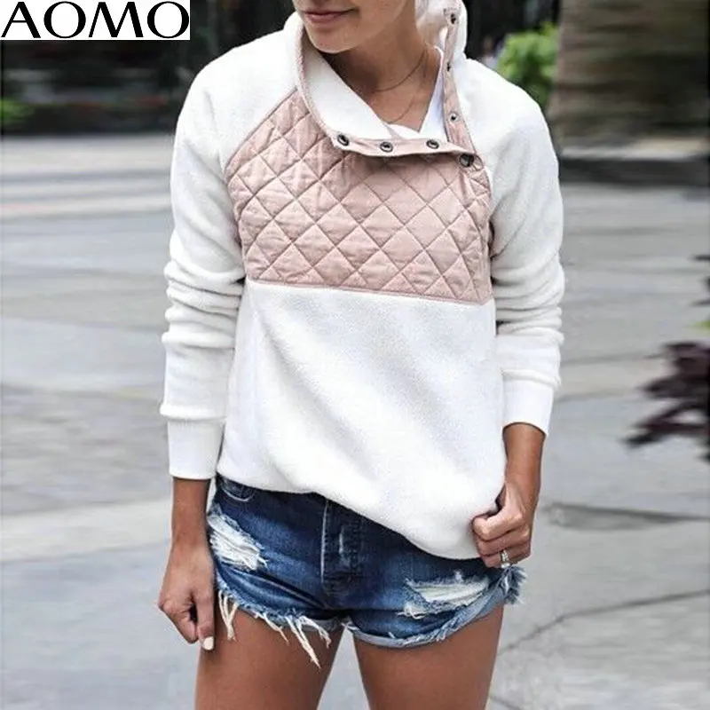 AOMO 2018 Turtleneck Sweater Women Pullover Tops Fluffy