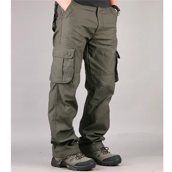 

Big Men's Cargo Pants military Mens Pant Multi Pocket Military Overall Men Outdoors High Quality Long Trousers 30-44 Plus size