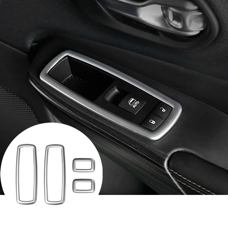 ABS Chrome Car Door Armrest Window Switch Trim Cover For Dodge Journey