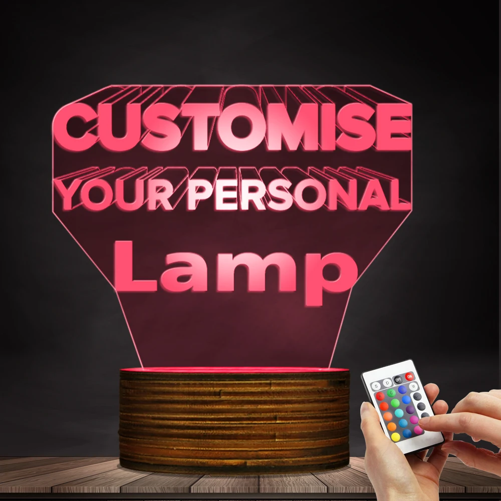 

Personalized Illuminated 3D Lamp LED Lighting Modern Custom 3D Light Optical Illusion Lamp Home Decor Gift Idea Design Your Lamp