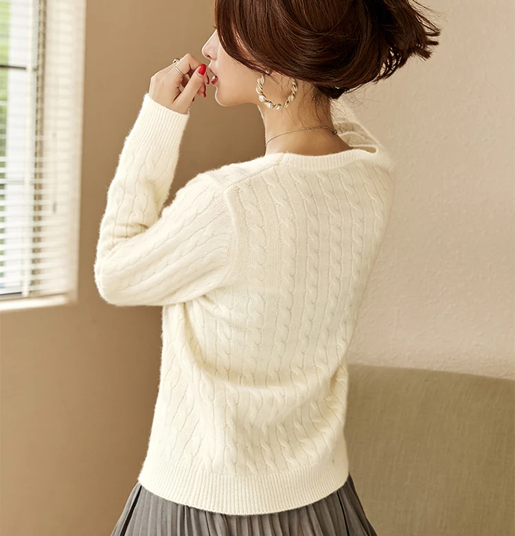 Зимний женский свитер Вязание пуловеры с круглым вырезом 100% кашемировые свитера ребра вязаный пуловер осень свободный вырез лодочкой