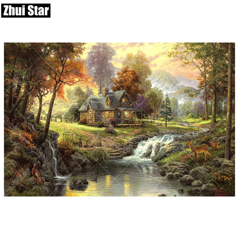 New Year Full drill 5D DIY diamond "forest" diamond embroidery cross stitch mosaic rhinestone decorative gifts XPZ