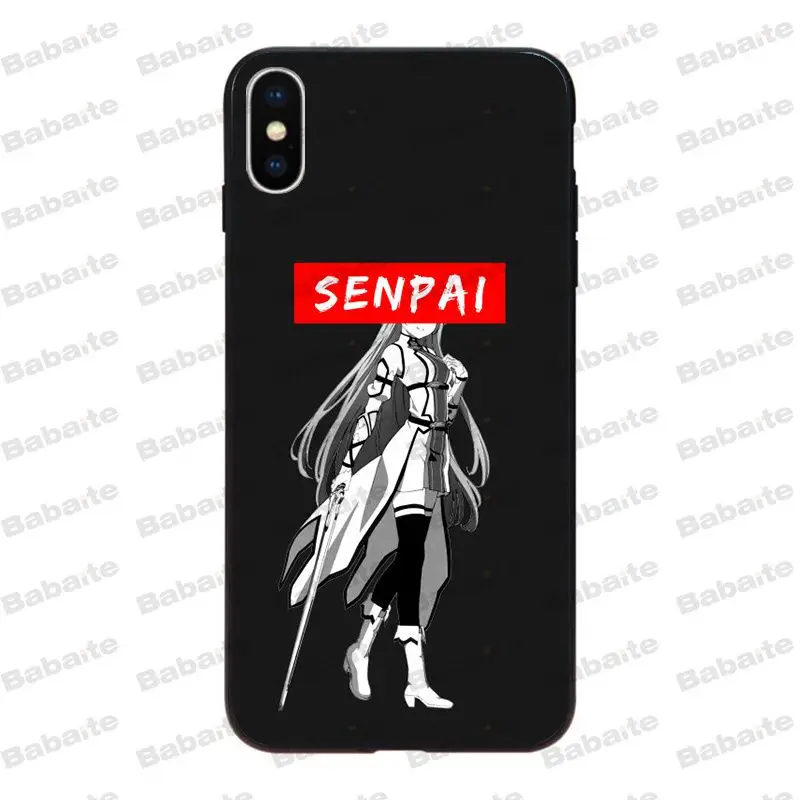 Babaite Sugoi Senpai аниме Waifu черный мягкий чехол для телефона для iPhone 8 7 6 6S Plus X Xs Xr XsMax 5 5S SE 5c Coque11 11pro 11promax