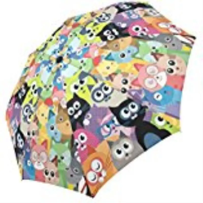 

Cute Animal Cats Foldable Umbrella Gift Custom Printing Foldable Sun Rain 100% Fabric Aluminium High-Quality Foldable Umbrella
