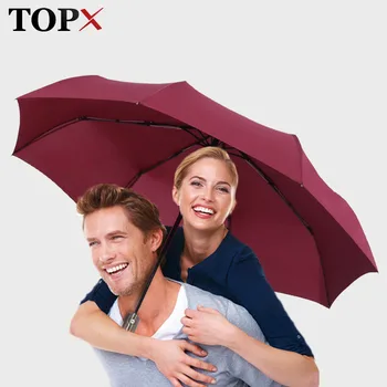 

Automatic 3 Folding Aureate Handle Big Umbrella Rain Women Luxury Business Men Windproof Stand UV Umbrella Gift Ideas Paraguas