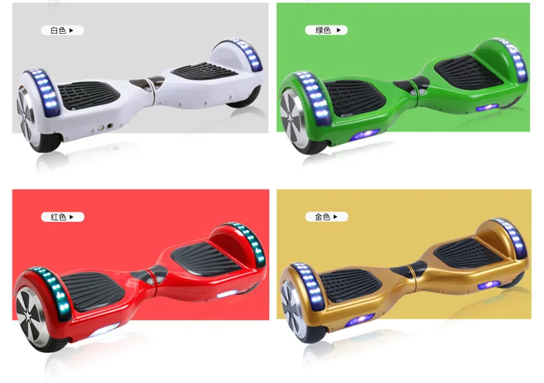  6.5 Inch Hoverboard Manillar Electric Scooters Self Balancing Scooter Gyroscope Two Wheels Overboard LED Light+Bluetooth (1)