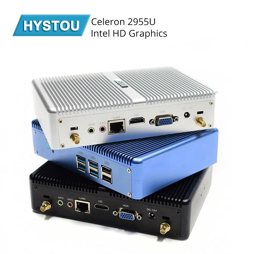 Hystou Мини ПК Intel Core INTEL 2955U i5 6200U офисный компьютер 4 K HD 300 M WiFi HDMI VGA Gigabit Ethernet Windows 10 Linux HTPC