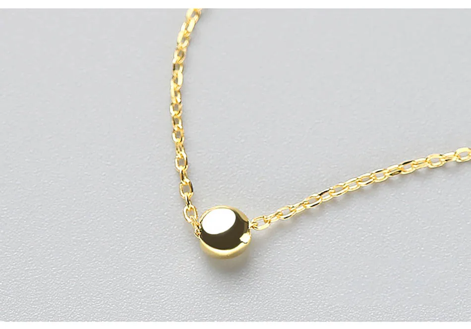 4Silver 925 Jewelry Mermaid'S Tear Round Shape Gold Color Necklace Two Choices Fashion Jewelry Colgantes Mujer Moda