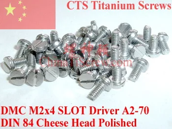

Stainless Steel screws M2x4 DIN 84 Cheese Head Slot Driver A2-70 ROHS Polished 100 pcs
