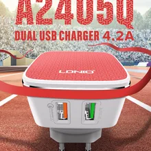 Зарядное устройство LDNIO A2405Q Quick 2,0 2 usb порта UK/EU/US