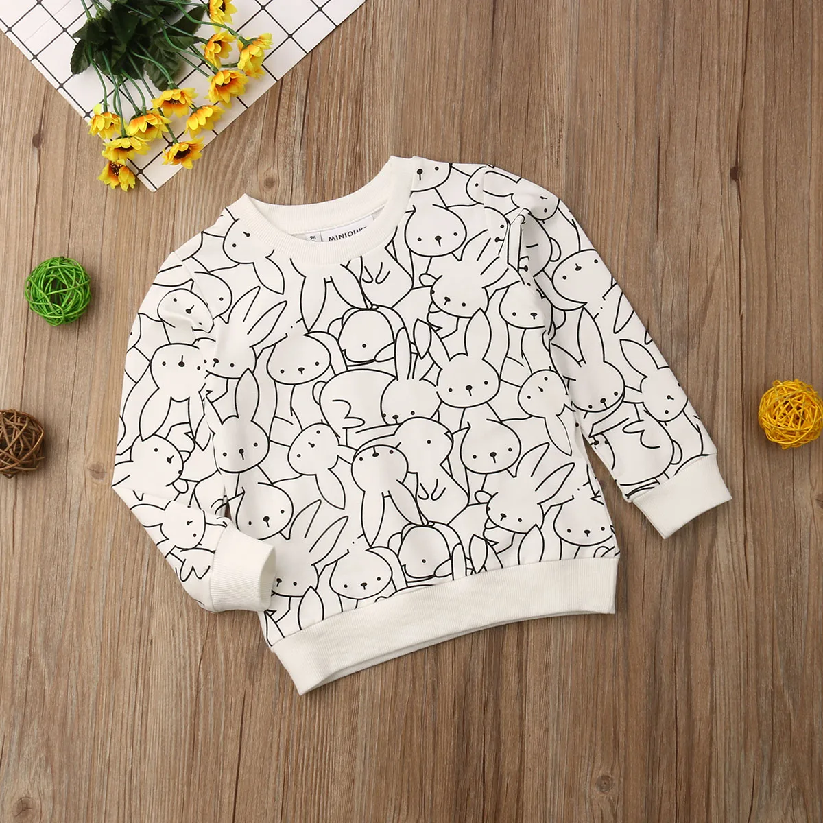 Детская футболка с леопардовым принтом и принтом кролика для маленьких мальчиков и девочек, толстовки, одежда