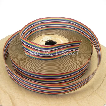 

(5 meters/lot) 26 Way 1.27mm Pitch 26p Flat Color Rainbow Ribbon Cable Wiring Wire For IDC FI-RE connector