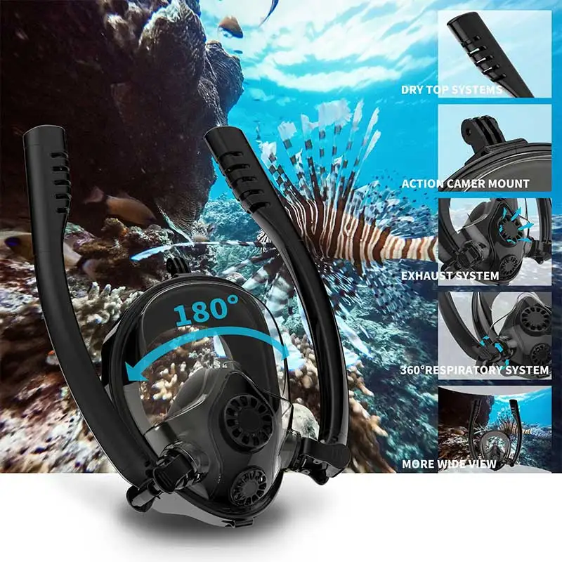2019 New Diving Mask Scuba Mask Underwater Anti Fog Full Face Snorkeling Mask Women Men Kids Swimming Snorkel Diving Equipment
