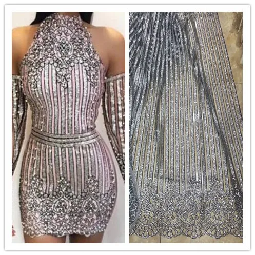 

New design glued glitter african lace fabric diudiu-62529 glued glitter sequins French tulle lace fabric