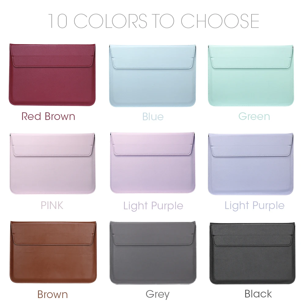 For Macbook Air 13 Sleeve Solid PU envelope laptop sleeve,for macbook air 13 sleeve case leather bag Air retina 11 13 15 A1706  1 (2)