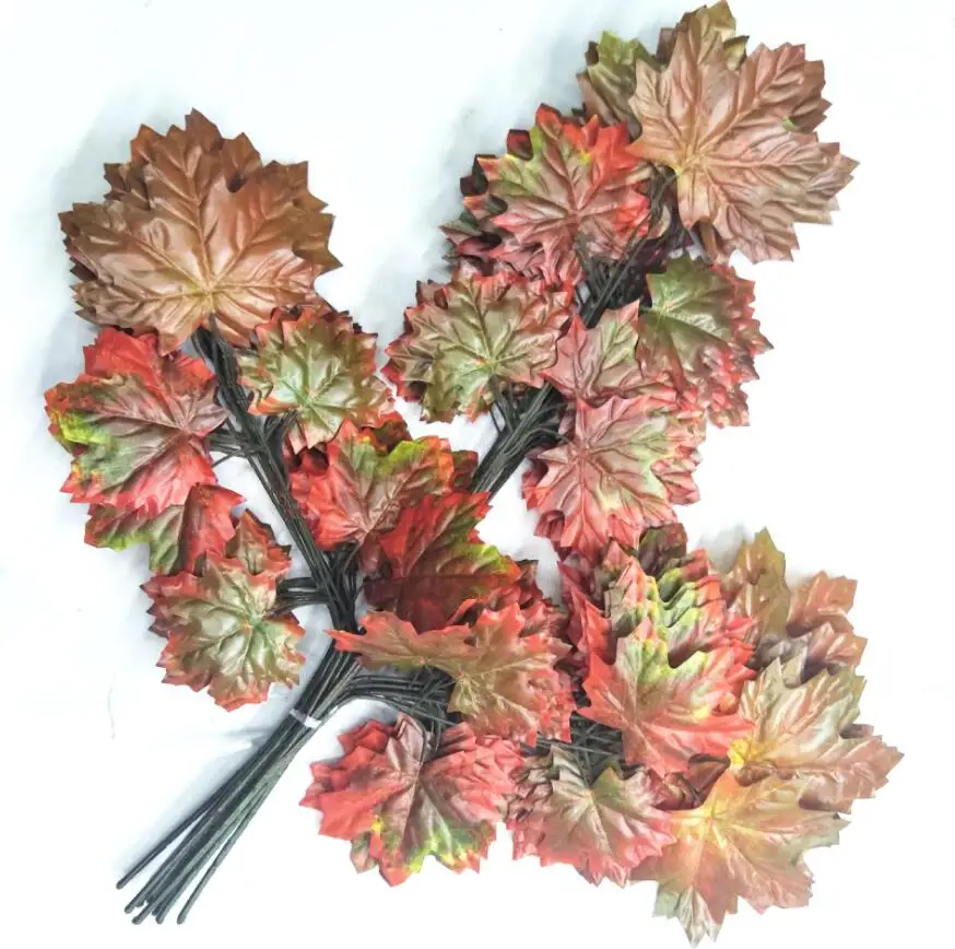12pcs Artificial Firmiana platanifolia (L. f.) Leaves Branch For Plant Wall Background Wedding Home Hotal Office Bar Decorative | Дом и сад