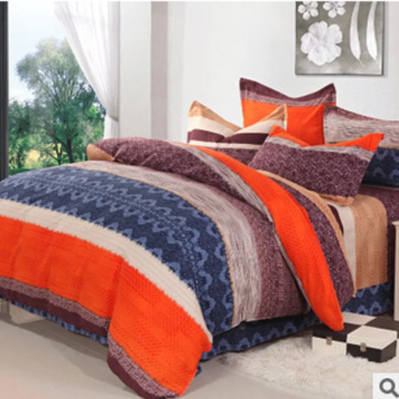 

Perfect Quality Bedding Set 100% Cotton Bed Set Floral/Stripe/Plaid Print Bedding Comfortable Bed Cover Comforter Free Shipping