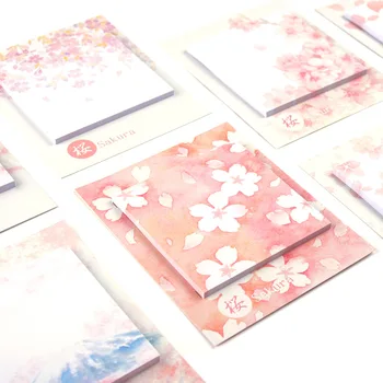 

Romantic Sakura Nice-looking Flowers Self-adhesive N Times Memo Pad Sticky Notes Bookmark School Office Supplies