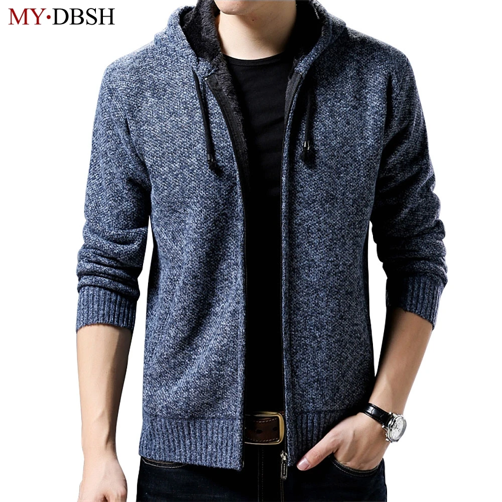 Novel ideas knitting thick mens Hoodie Zip Hooded 2019 Men