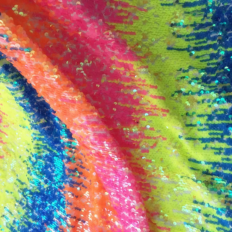 

Colorful Mermaid Sparkly Glitters Gradient Sequins Sheet DIY Sequins Fabric For Clothes Bags Party Wedding Festivity Background