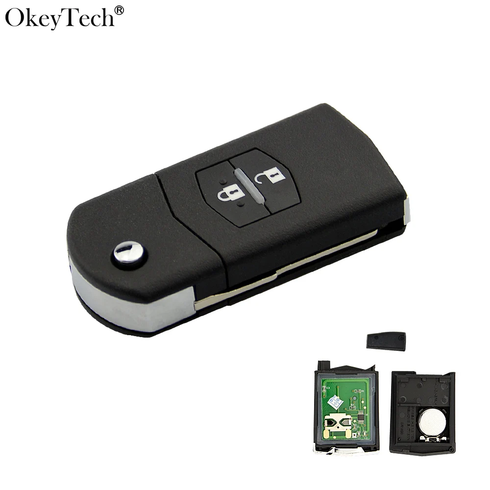 Okeytech 2 кнопки флип складной дистанционный ключ для автомобиля с 315/433 МГц ID83 4D63