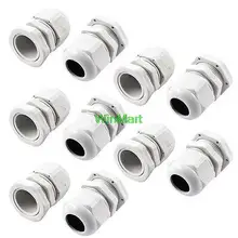 Off White 13-18 мм Водонепроницаемые кабельные сальники суставов разъемы PG21 10 шт