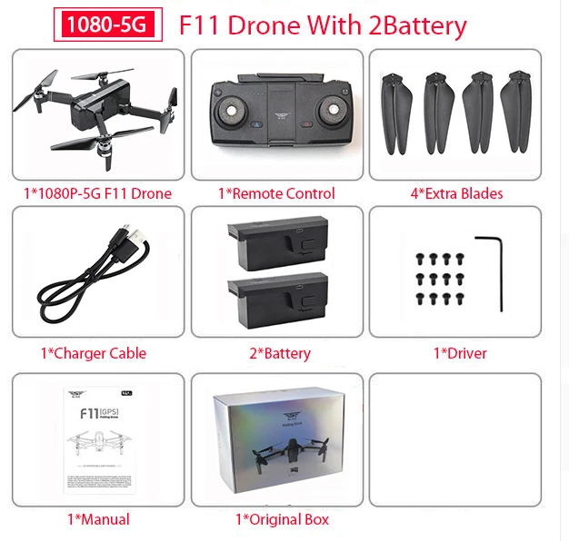 SJRC F11 PRO gps Дрон с Wifi FPV 1080 P/2 K HD камера F11 бесщеточный Квадрокоптер 25 минут время полета складной Дрон Vs SG906 - Цвет: 2 Battery Color Box