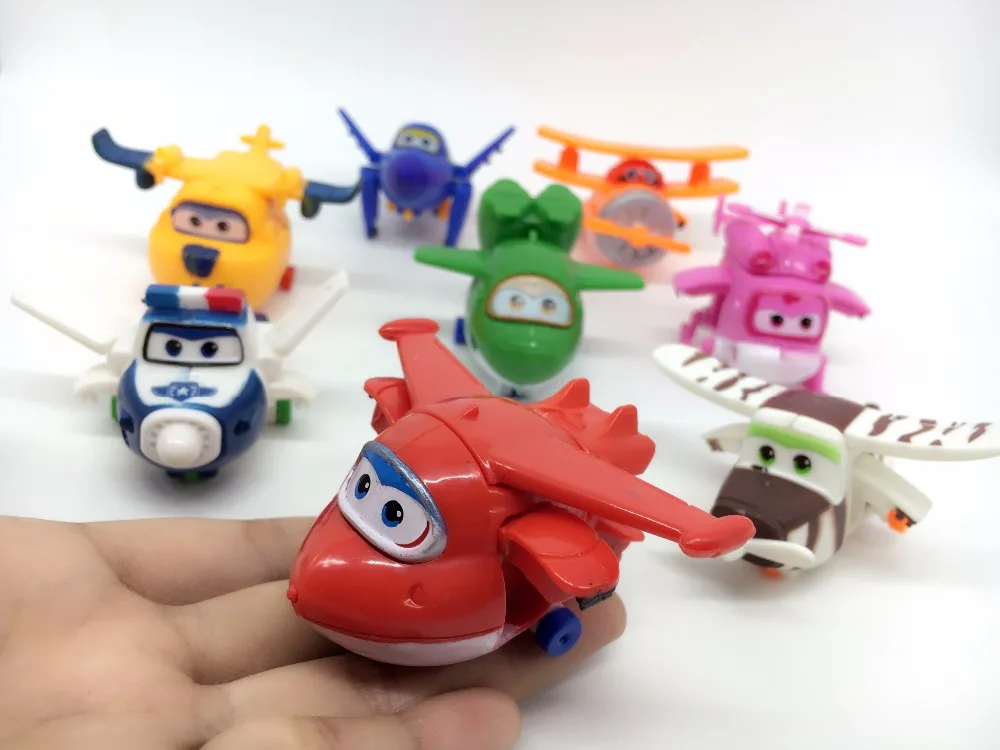 

1PC Super Wings Mini Airplane ABS Robot toys Action Figures Super Wing Transformation Animation Children Kids Birthday Gift