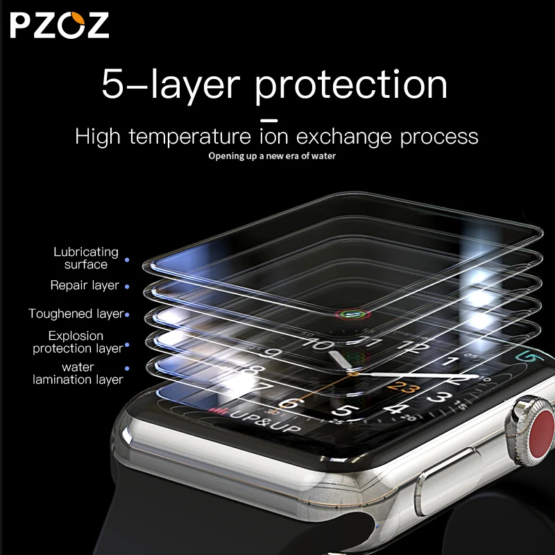 Полноэкранная защитная пленка PZOZ для iWatch 5 4 Гидрогелевая Apple Watch 1 2 3 закаленное