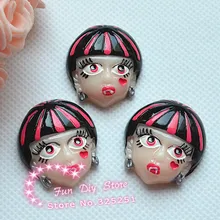 Смола Хэллоуин девушка зомби кабошон плоское основание украшения 100 шт/партия 24*27 мм