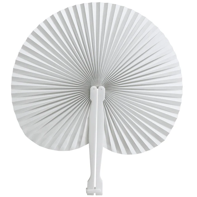 ABFP 12Pcs/Set White Circular Paper Fan White Paper Folding Advertising