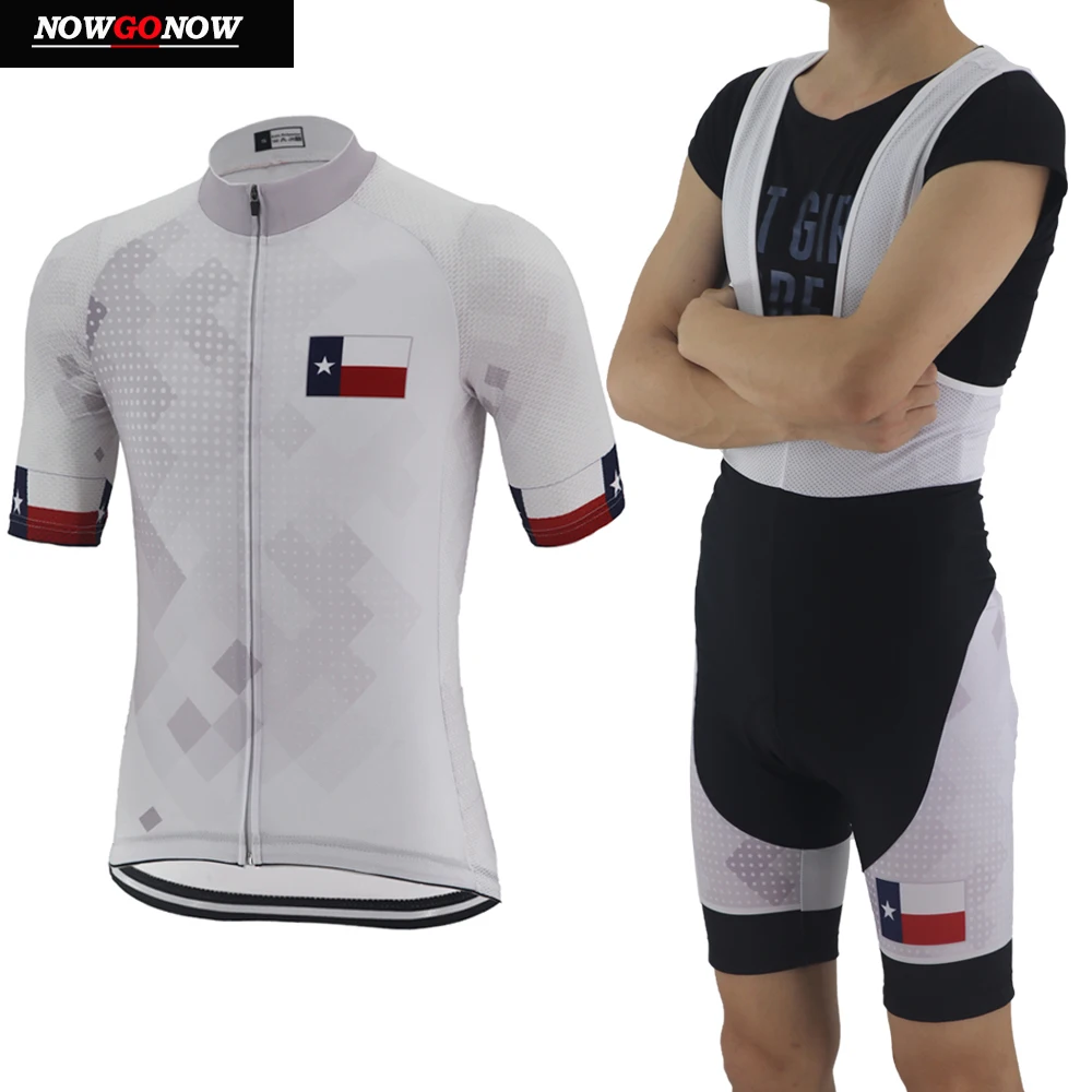 

2019 cycling jersey men white short State of Texas bike clothing wear pro racing nowgonow gear
