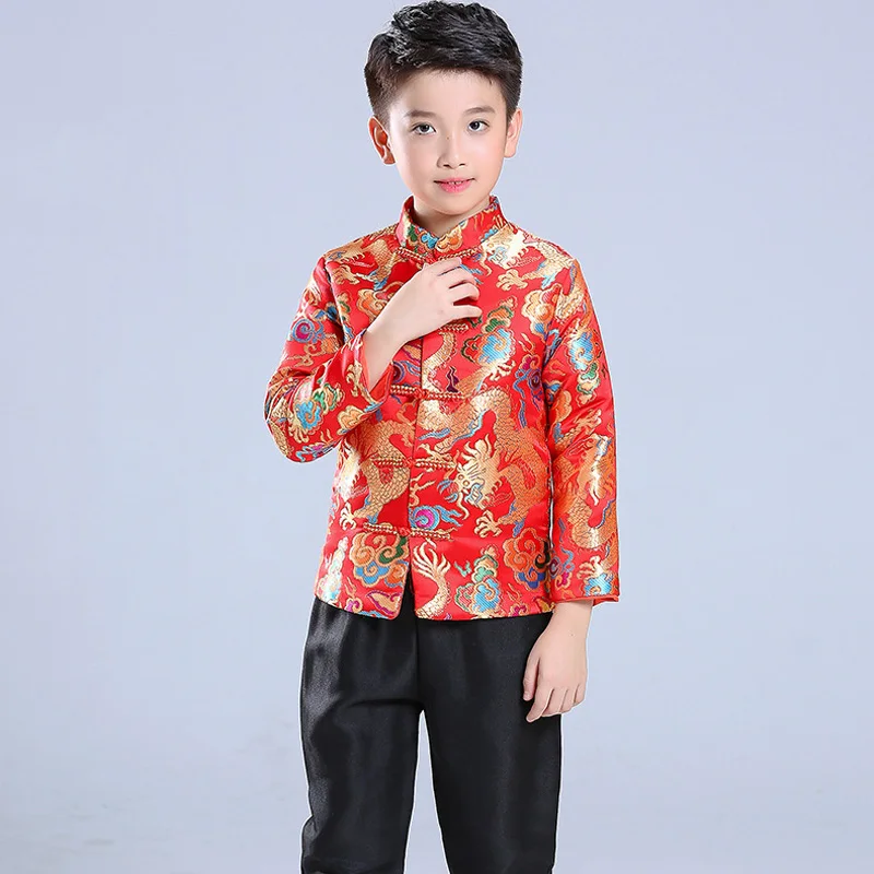 Детское китайское платье династии Тан, Китайская традиционная одежда, куртка, брюки от костюма для детей, одежда для мальчиков и девочек