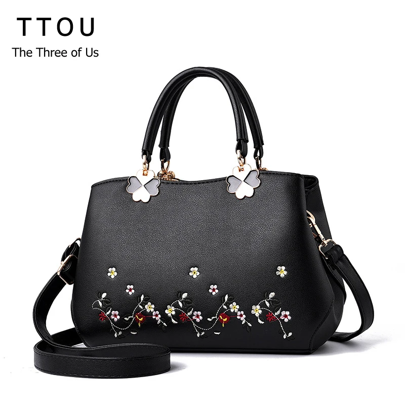 

TTOU Women's Floral Embroidered Handbag Fashion Shoulder Bag Female Messenger Bag Luxury Tote Bag Designer Top-handle Bag