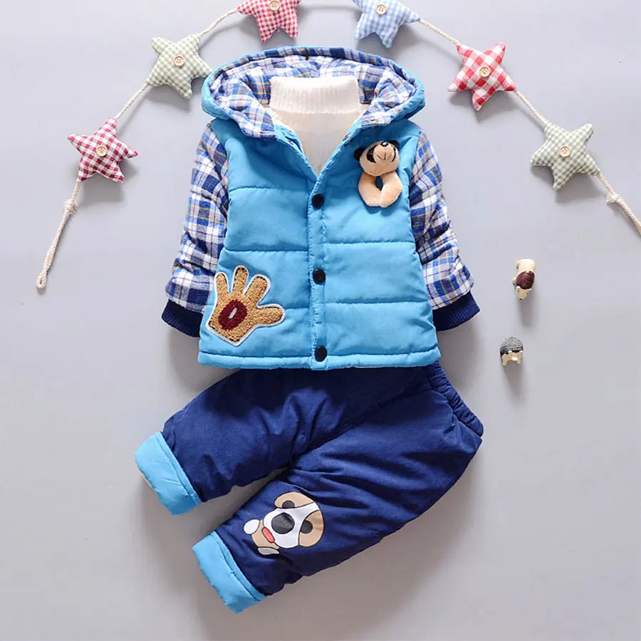 

The New Winter Suit for Boys with Cashmere Thick Jacket Piece Male Baby Clothes Boy Clothes Work Clothes for Children In Winter