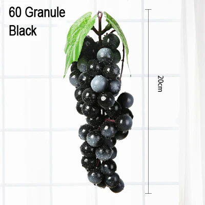 Xuanxiaotong 10 шт./компл. Искусственные цветы винограда фрукты черные, красные, зеленые фиолетовый изюм виноград передачи растения Фрукты Двор садовый декор - Цвет: 60 Black