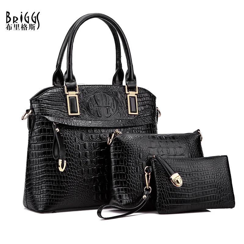 BRIGGS 3 Pcs/Set Vintage Handbags Women Messenger Bags Female Shell Bag Shoulder Bags Office Lady Casual Tote Top-Handle Bag BRIGGS 3 Pcs/Set Vintage Handbags Women Messenger Bags Female Shell Bag Shoulder Bags Office Lady Casual Tote Top-Handle Bag