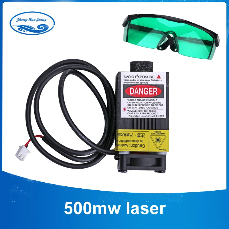 

500MW 12V 405NM blue-violet Focusing Laser Module Engraving with Control Laser Tube Diode 2p port+ Free Protective Goggles