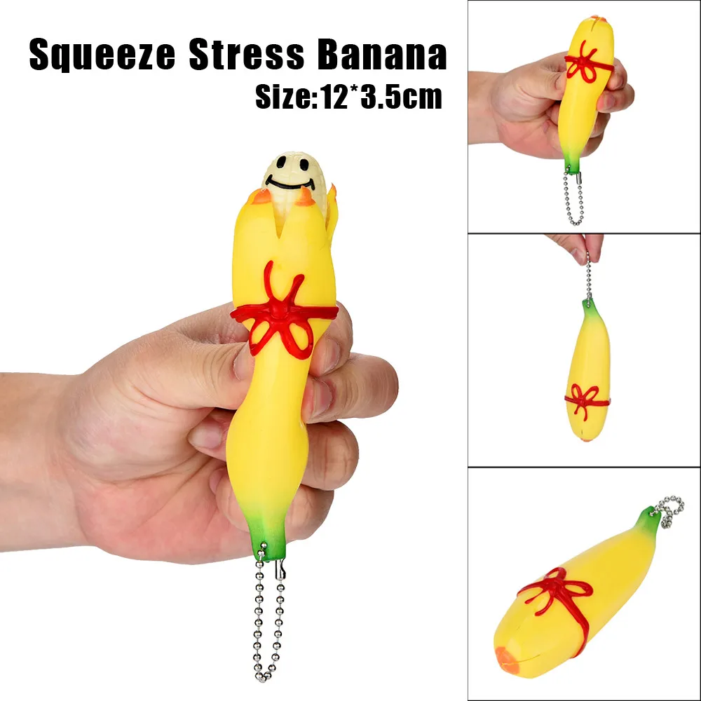 New Arrival Squash Anti Stress Toy Novelty Squishy Silicone Banana