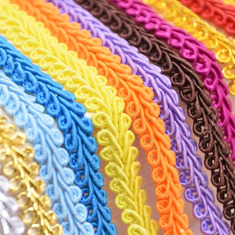 

5m/lot 8mm Trim Sewing Lace Gold Silver Centipede Braided Lace Ribbon Home Party Decoration DIY Clothes Curve Accessories