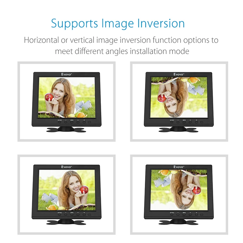 EYOYO EM08B 8 дюймов TFT lcd цветной монитор с VGA HDMI видео входным интерфейсом ips экран видео для ПК CCTV DVR камера безопасности