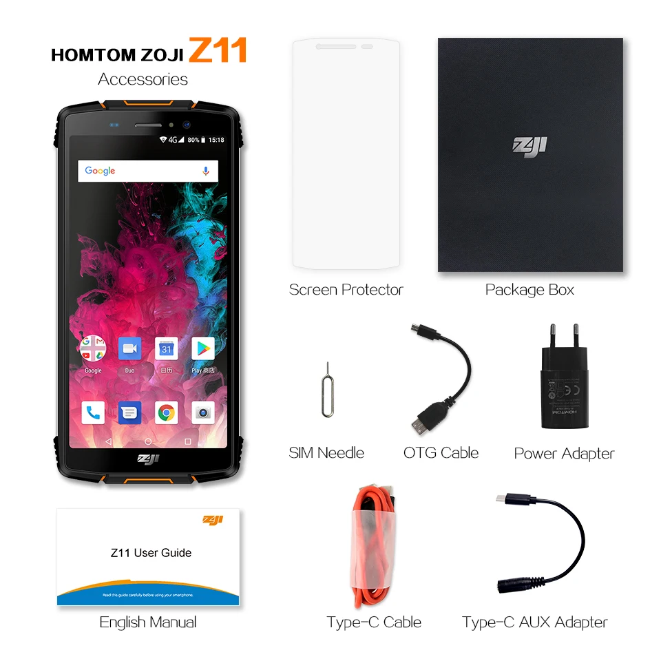 Оригинальный HOMTOM ZOJI Z11 смартфон 10000 мАч IP68 Водонепроницаемый 4 Гб 64 Восьмиядерный
