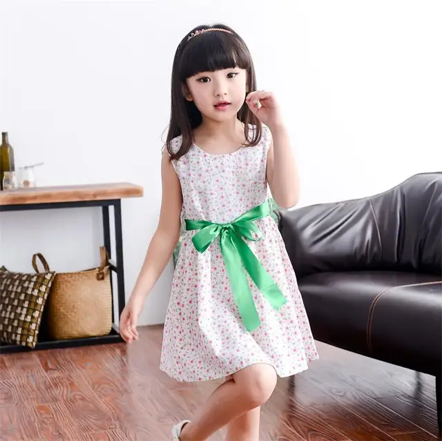 2016 Summer Korean teenage girls clothes 8 y flower Girls Princess ...