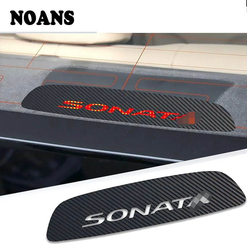 

NOANS Car Styling Black Carbon Fiber High Brake Light Stickers Decoration Decal For Hyundai Sonata Accessories