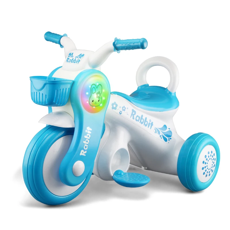 Детский Электрический мотоцикл, три колеса, большой, для детей от 1 до 6 лет, Заряженная бутылка, игрушки, креативный специальный подарок для детей - Цвет: Синий