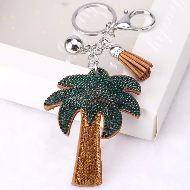 

Fashion Jewelry Cute Women Key Chain key Cover Rhinestone Inlaid Leather Tree Key Cap Gift Four Colors Wholesale